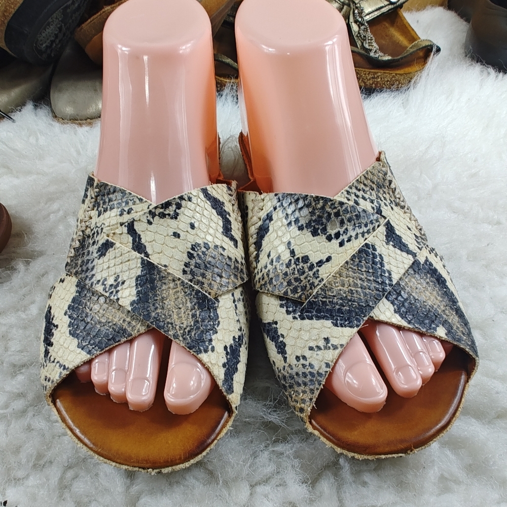Johnston & Murphy Snake Print Leather + L.L. Bean Purple Slides  Bundle Size 8 - Picture 3 of 10